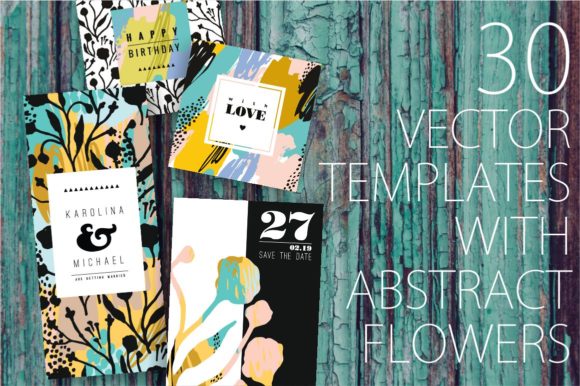 30 Templates with Abstract Flowers: A Creative Toolkit
