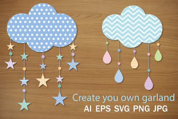 Creative Garlands Made Easy: Cloud, Star, and Raindrop Templates