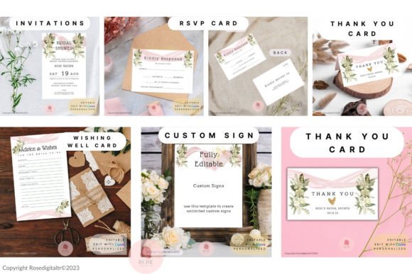 Effortless Elegance: Bridal Shower Invitation Set Templates