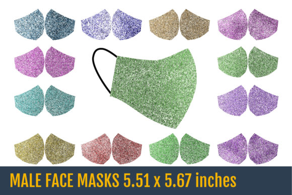 Face Masks Templates and Glitter Textures for Bold Designs
