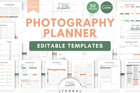 Photography Planner Canva Templates |TER: A System for Your Business