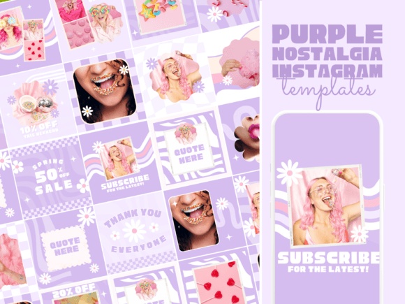 Retro Purple Instagram Templates: Elevate Your Feed
